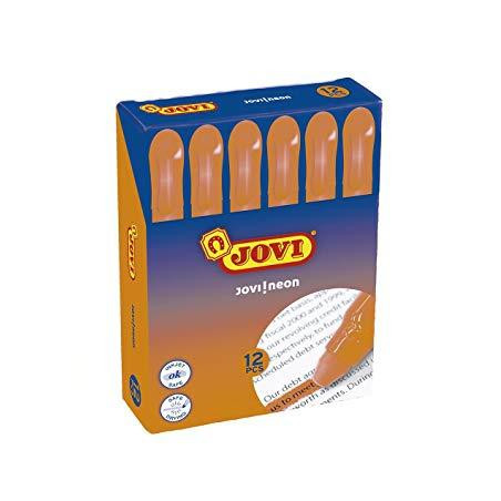 (1815) JOVI MARCADOR FLUORESCENTE JOVI!NEON DE GEL EN STICK 140MM NARANJA CAJA 12 UD
