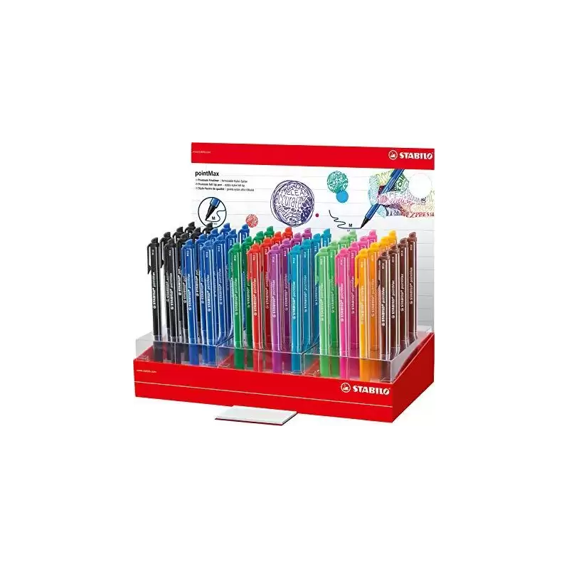 (488/48-1) STABILO ROTULADORES PARA ESCRITURA POINTMAX C/SURTIDOS EXPOSITOR 48 UD