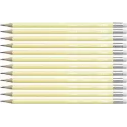 (4908/01-HB) STABILO SWANO LAPIZ GRAFITO CON GOMA PASTEL AMARILLO -12U-