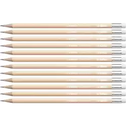 (4908/04-HB) STABILO SWANO LAPIZ GRAFITO CON GOMA PASTEL MELOCOTÓN -12U-