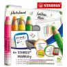 (648/4-01) STABILO MARCADOR EN SECO MARKDRY NEON PARA PIZARRA BLANCA Y DE PAPEL C/SURTIDOS ESTUCHE 4 UD