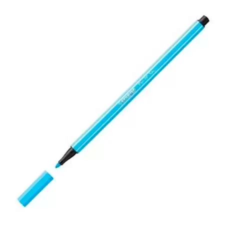 (68/031) STABILO ROTULADOR PEN 68 AZUL FLUORESCENTE CAJA 10 UD