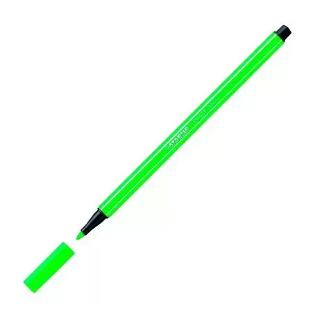 (68/033) STABILO ROTULADOR PEN 68 VERDE FLUORESCENTE CAJA 10 UD