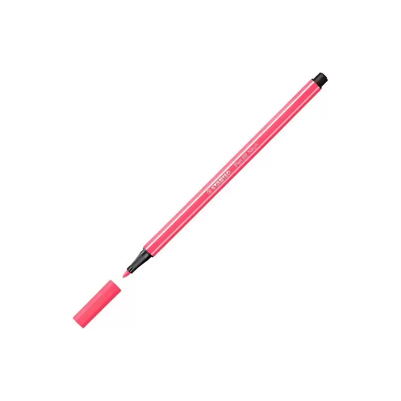 (68/040) STABILO ROTULADOR PEN 68 ROJO FLUORESCENTE CAJA 10 UD