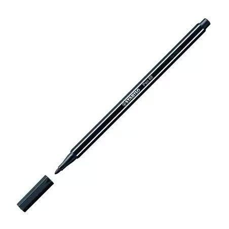 (68/46) STABILO ROTULADOR PEN 68 NEGRO CAJA 10 UD