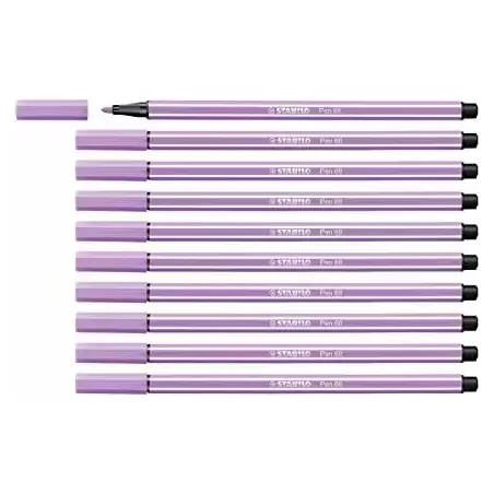 (68/59) STABILO ROTULADOR PEN 68 LILA CLARO CAJA 10 UD
