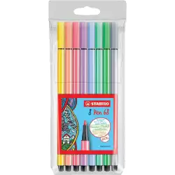 (68/8-01) STABILO ROTULADORES PEN 68 C/SURTIDOS PASTEL ESTUCHE 8 UD