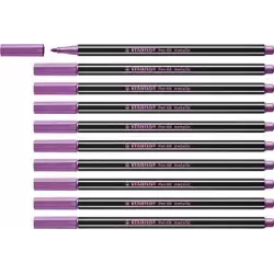 (68/856) STABILO ROTULADOR PEN 68 METALLIC ROSA METÁLICO CAJA 10 UD