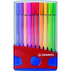 (6820-04) STABILO ROTULADOR PEN 68 COLORES SURTIDOS ESTUCHE PARADE ROJO 20 UD