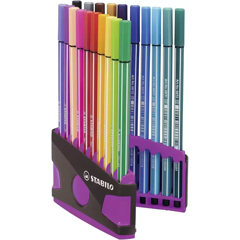 (6820-04-03) STABILO ROTULADOR PEN 68 COLORES SURTIDOS ESTUCHE PARADE ANTRACITA-ROSA 20 UD