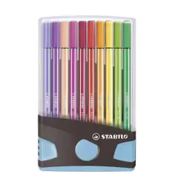 (6820-04-04) STABILO ROTULADOR PEN 68 COLORES SURTIDOS ESTUCHE PARADE ANTRACITA-AZUL 20 UD