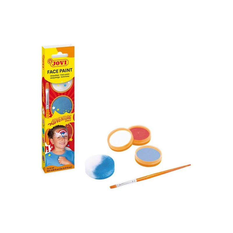 (174AD) JOVI MAQUILLAJE CREMA ESTUCHE 3 BOTES 8ML + ACCESORIOS ADVENTURE