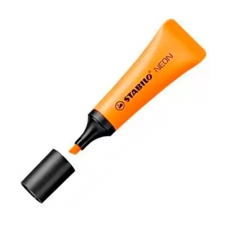 (72/54) STABILO MARCADOR FLUORESCENTE NEON NARANJA CAJA 10 UD