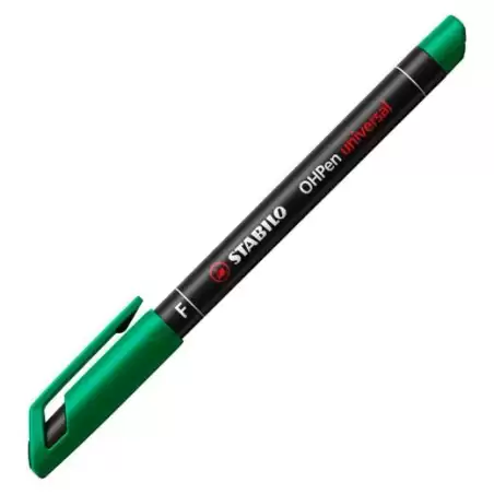 (842/36) STABILO MARCADOR PERMANENTE OHPEN UNIVERSAL F PUNTA FINA 0.7MM VERDE