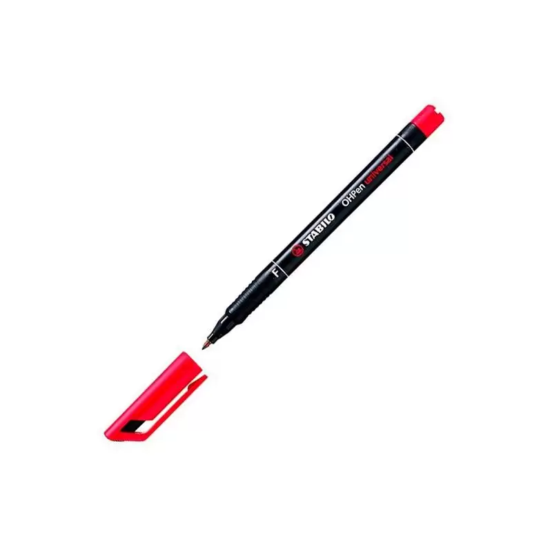 (842/40) STABILO MARCADOR PERMANENTE OHPEN UNIVERSAL F PUNTA FINA 0.7MM ROJO