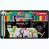 (87/3193) STABILO ROTULADORES CREATIVE SET ARTY C/SURTIDOS 12 POINT 88 + 8 PEN 68 BRUSH + 16 AQUACOLOR CAJA DE METAL 36 UD