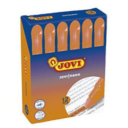 (1815) JOVI MARCADOR FLUORESCENTE JOVI!NEON DE GEL EN STICK 140MM NARANJA CAJA 12 UD