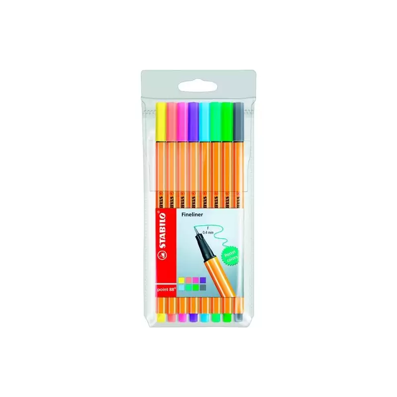 (88/8-01) STABILO ROTULADORES POINT 88 C/SURTIDOS PASTEL ESTUCHE 8 UD