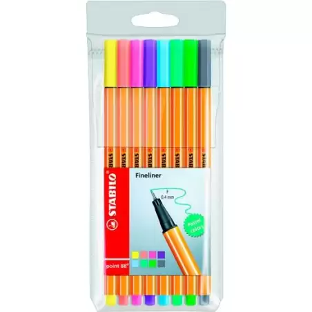 (88/8-01) STABILO ROTULADORES POINT 88 C/SURTIDOS PASTEL ESTUCHE 8 UD