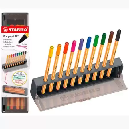 (8810-5) STABILO ROTULADORES POINT 88 C/SURTIDOS ESTUCHE 10 UD