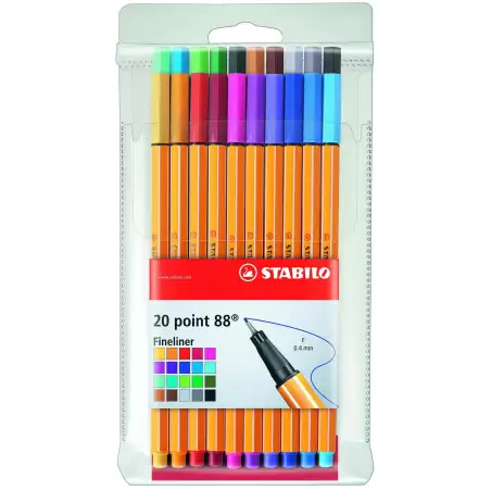 (8820) STABILO ROTULADORES POINT 88 COLORES SURTIDOS ESTUCHE 20 UD
