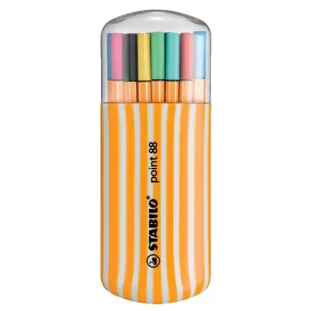 (8820-02) STABILO ROTULADORES POINT 88 COLORES SURTIDOS ESTUCHE ZEBRUI 20 UD