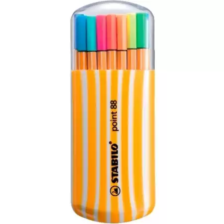 (8820-022) STABILO ROTULADORES POINT 88 C/SURTIDOS NEÓN ESTUCHE ZEBRUI 20 UD
