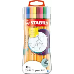 (8830-4) STABILO PEN 88 SLEEVE COLORES SURTIDOS ESTUCHE DE PLÁSTICO 30 UD