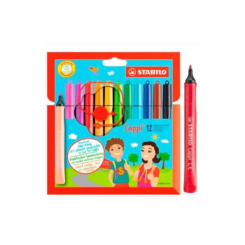 (168/12-4) STABILO ROTULADORES CON ANILLA CAPPI C/SURTIDOS ESTUCHE 12 UD