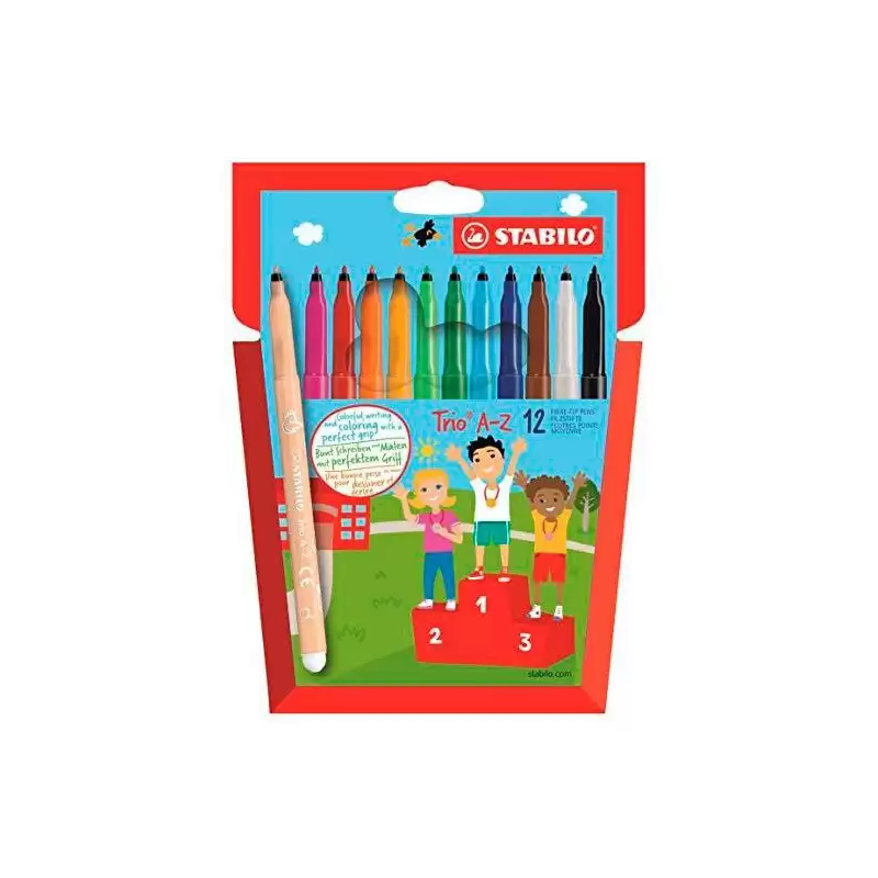 (378/1-12-01) STABILO ROTULADORES TRIO AZ C/SURTIDOS ESTUCHE 12 UD