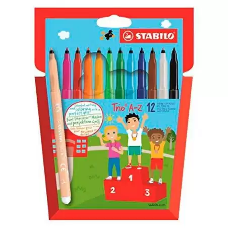 (378/1-12-01) STABILO ROTULADORES TRIO AZ C/SURTIDOS ESTUCHE 12 UD