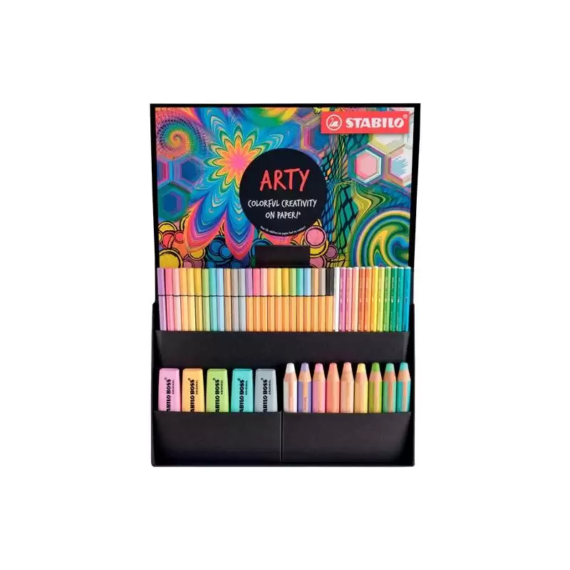 (77/6-2-20) STABILO SET CREATIVO ARTY PASTEL ESTUCHE 50 UD C/SURTIDOS