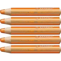 (880/220) STABILO LÁPICES DE COLORES WOODY 3 EN 1 NARANJA ESTUCHE 5 UD