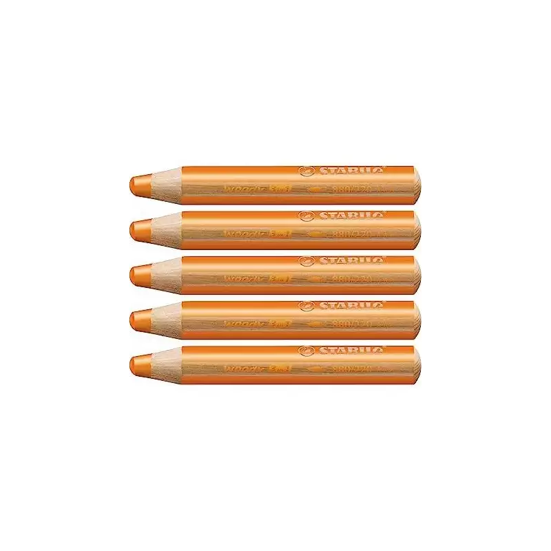 (880/220) STABILO LÁPICES DE COLORES WOODY 3 EN 1 NARANJA ESTUCHE 5 UD