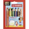 (8806-2) STABILO LÁPICES DE COLORES WOODY 3 EN 1 C/SURTIDOS ESTUCHE 6 UD + 1 SACAPUNTAS