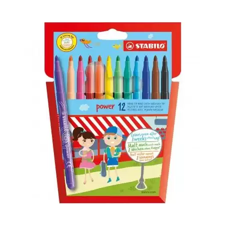 (E280/12-01) STABILO ROTULADORES POWER COLORES SURTIDOS ESTUCHE 12 UD