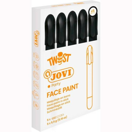 (19115) JOVI MAQUILLAJE EN STICK TWIST FACE PAINT NEGRO ESTUCHE 5 UD