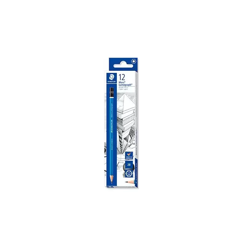 (100-2B) STAEDTLER LÁPIZ DE GRAFITO LUMOGRAPH 100-2B CAJA 12 UD