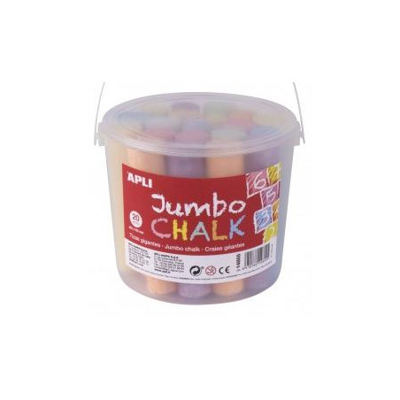 (14855) APLI TIZAS ANTIPOLVO COLORES SURTIDOS BOTE 20 UD