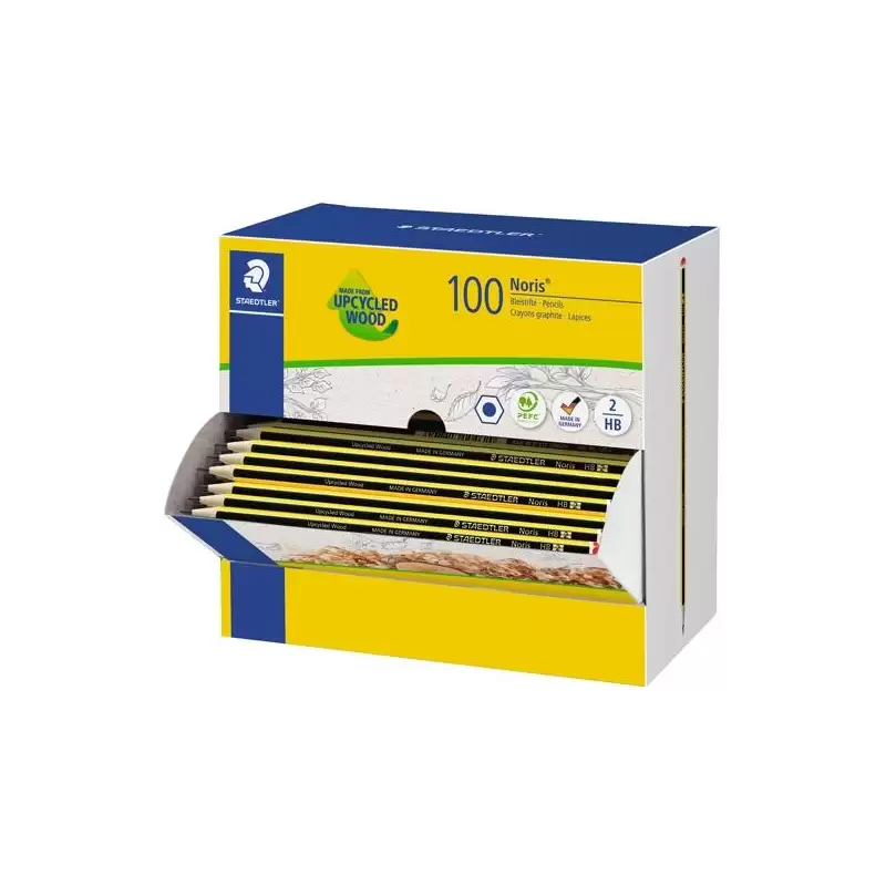 (120HBCA1 P) STAEDTLER LÁPIZ DE GRAFITO NORIS 120-2 HB CAJA DISPENSADOR 100 UD