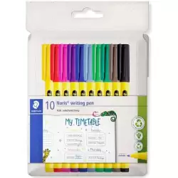 (307 C10) STAEDTLER ROTULADORES NORIS WRITING PEN 307 PUNTA FINA C/SURTIDOS ESTUCHE 10 UD