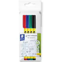 (307 C4) STAEDTLER ROTULADORES NORIS WRITING PEN 307 PUNTA FINA C/SURTIDOS ESTUCHE 4 UD