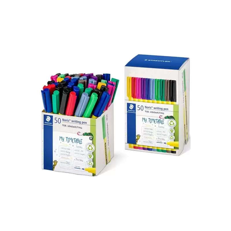 (307-S CT50) STAEDTLER ROTULADORES NORIS WRITING PEN 307 PUNTA FINA C/SURTIDOS CAJA EXPOSITORA 50 UD