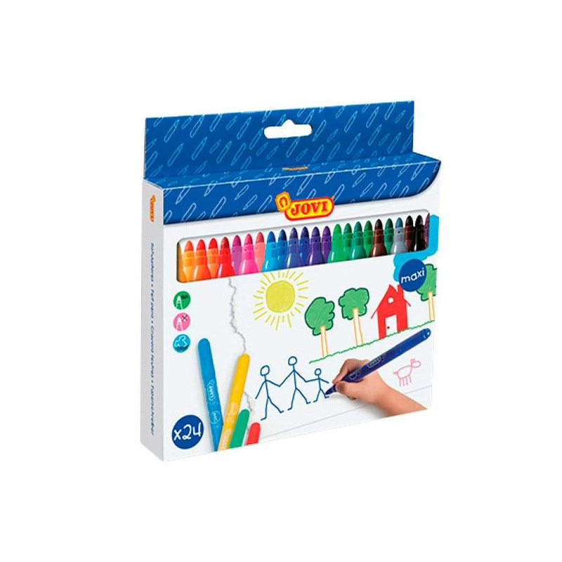 (1724) JOVI ROTULADORES JOVI MAXI COLORES SURTIDOS ESTUCHE 24 UD