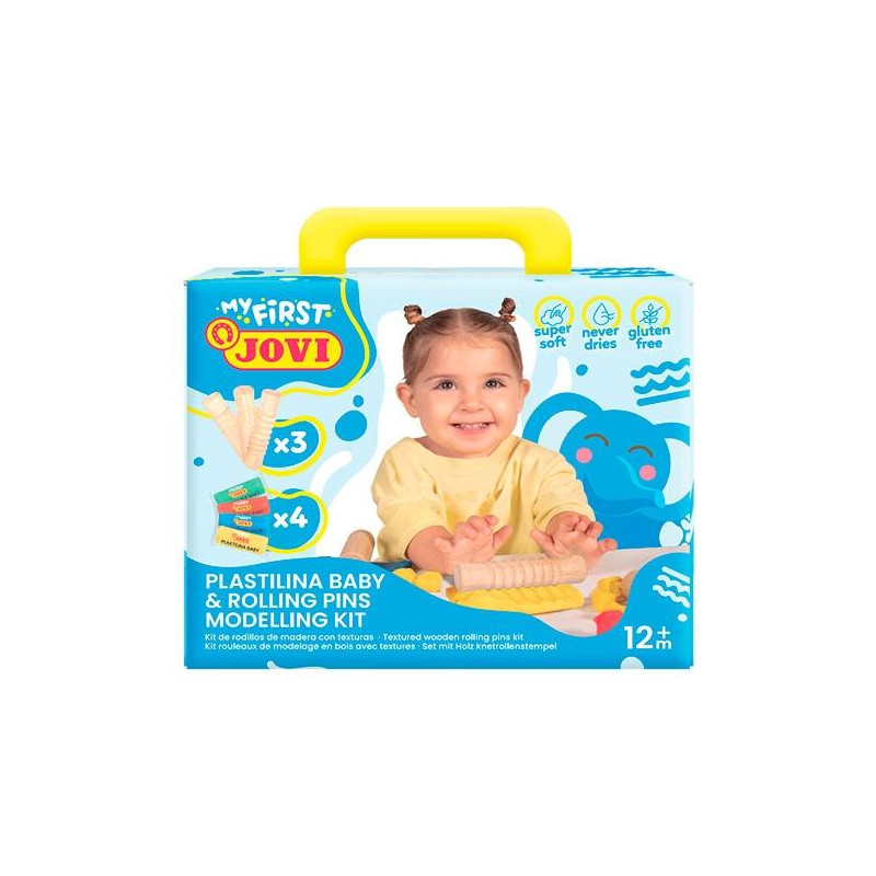 (374RP) JOVI MALETÍN DE MODELAJE MY FIRST PLASTILINA BABY Y RODILLOS +12M