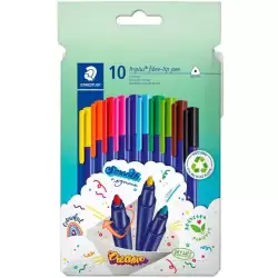 (323 C10) STAEDTLER ROTULADOR TRIPLUS COLOR 323 TRIANGULAR C/SURTIDOS ESTUCHE 10 UD