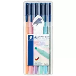 (323SB6CS01) STAEDTLER ROTULADOR TRIPLUS COLOR 323 C/SURTIDOS PASTEL ESTUCHE 6U