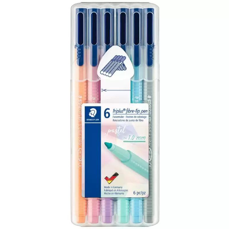 (323SB6CS01) STAEDTLER ROTULADOR TRIPLUS COLOR 323 C/SURTIDOS PASTEL ESTUCHE 6U