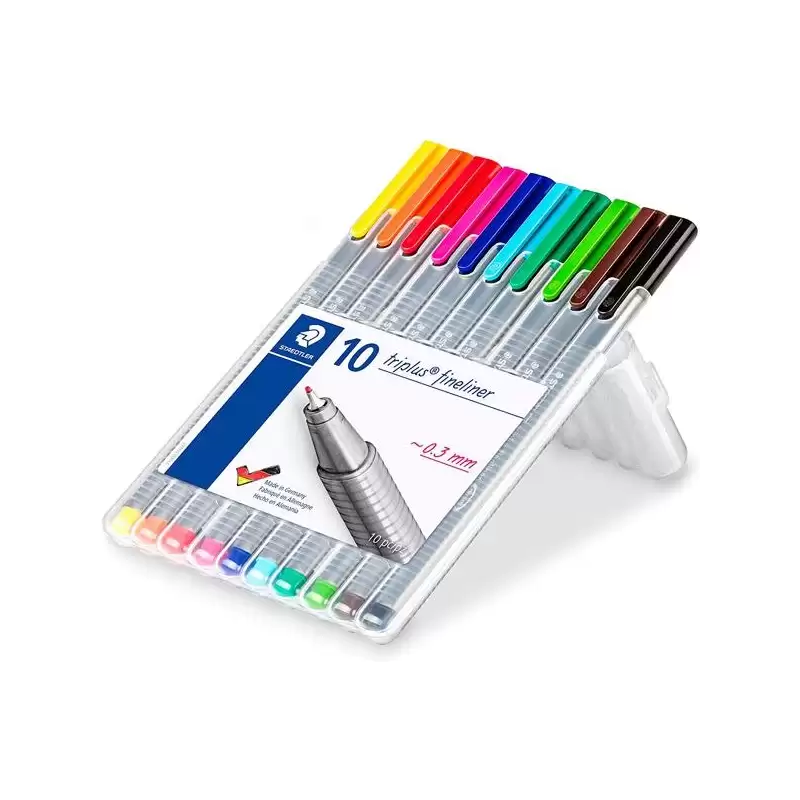 (334 SB10) STAEDTLER ESTUCHE 10 ROTULADORES TRIPLUS FINELINER 334 COLORES SURTIDOS