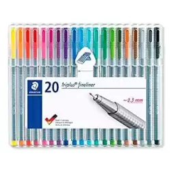 (334 SB20) STAEDTLER ESTUCHE 20 ROTULADORES TRIPLUS FINELINER 334 COLORES SURTIDOS